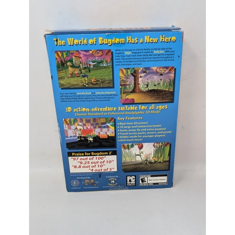 Bugdom 2 Computer Game PC Game CD-ROM 2004 Small Box Kids VTG Windows‎ 2000 XP